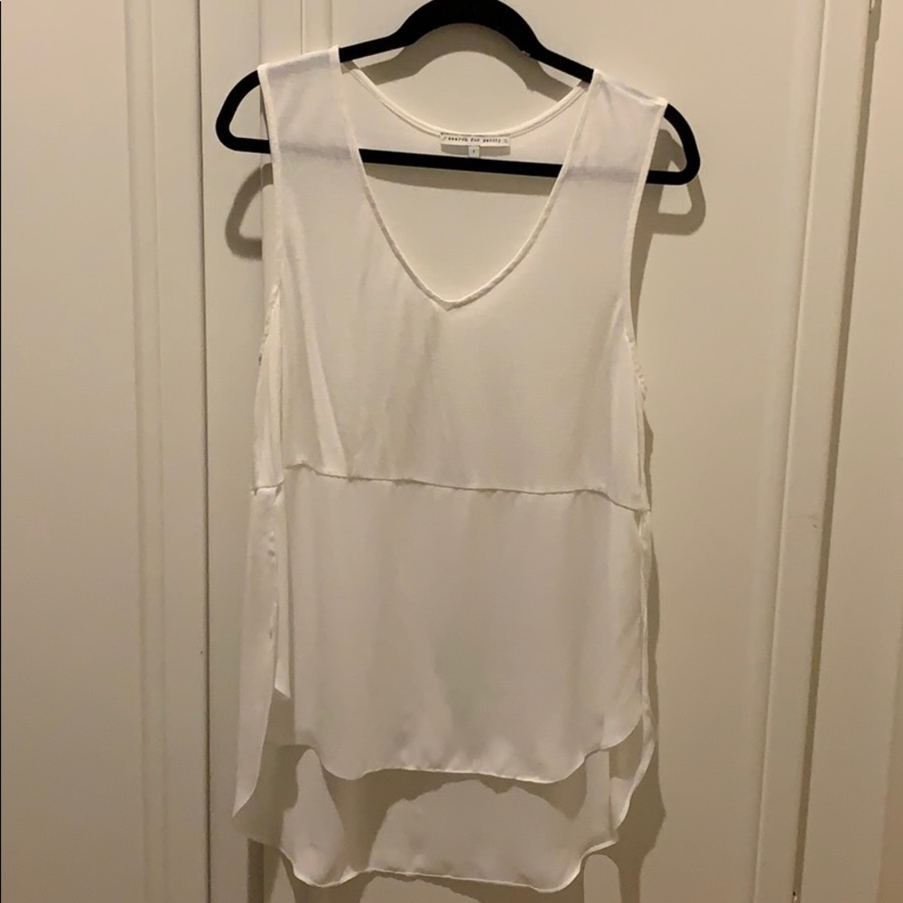 White high low tank top